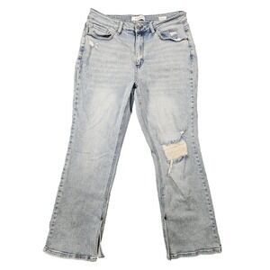 Judy‎ Blue Adrian High Rise Slit Hem Straight Leg Jeans Womens 18W Light Wash